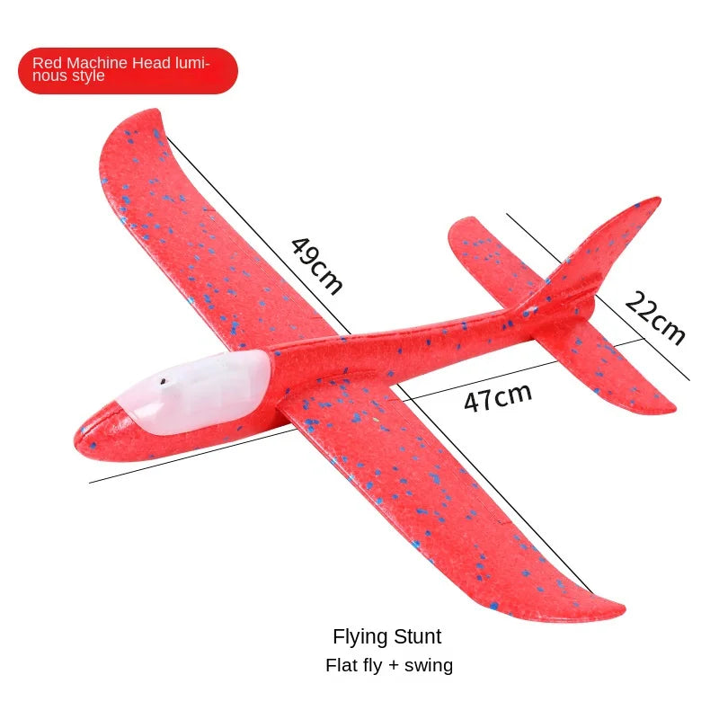 49cm Mare Bubble Airplane Avion cu bule mari Jucării cu emisie de lumină Jucării de aruncare a avionului Model de avion pentru copii Gliders Activități promoționale Cadouri Festival