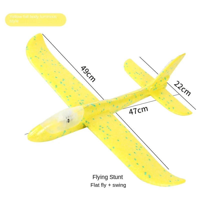 49cm Mare Bubble Airplane Avion cu bule mari Jucării cu emisie de lumină Jucării de aruncare a avionului Model de avion pentru copii Gliders Activități promoționale Cadouri Festival