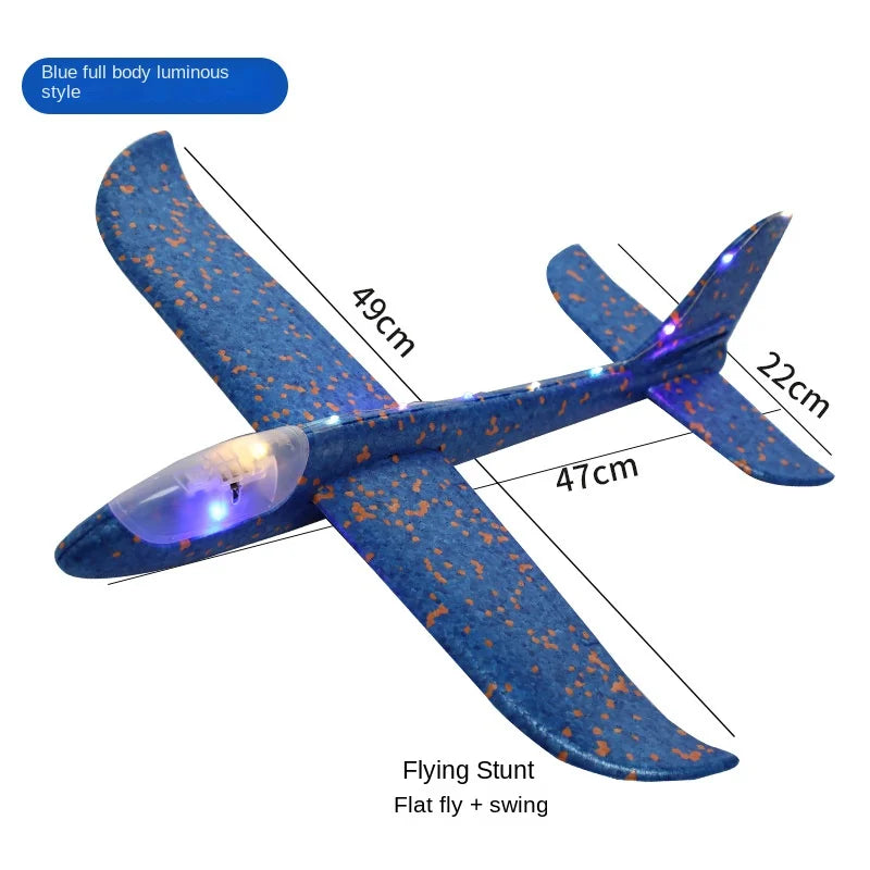 49cm Mare Bubble Airplane Avion cu bule mari Jucării cu emisie de lumină Jucării de aruncare a avionului Model de avion pentru copii Gliders Activități promoționale Cadouri Festival