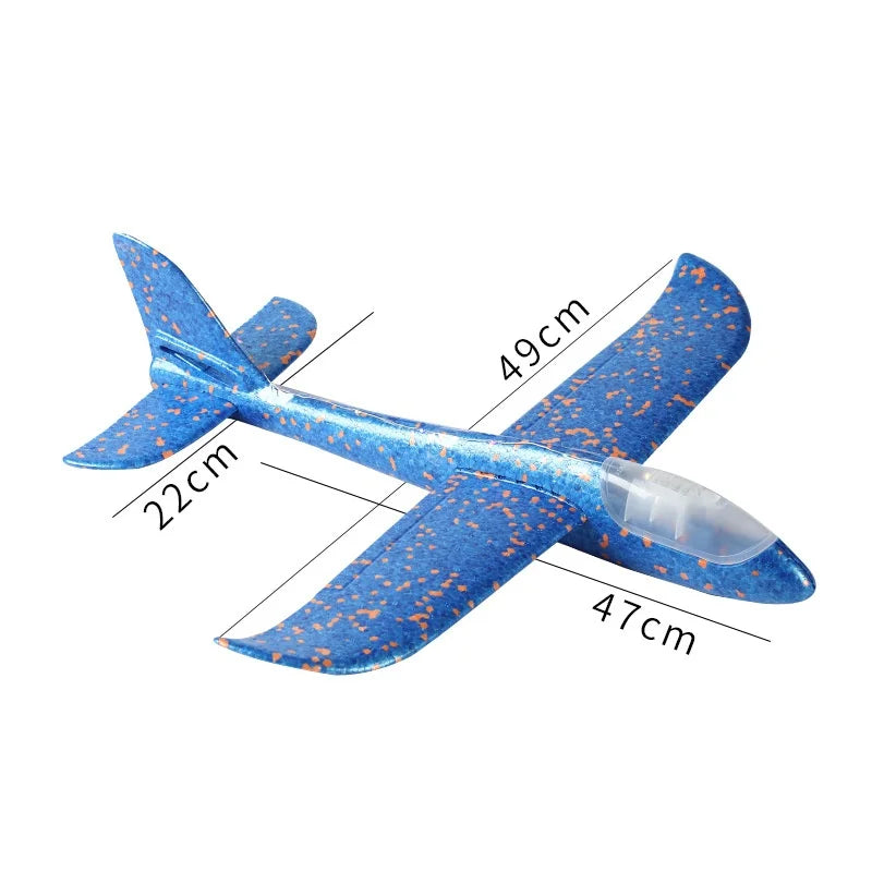 49cm Mare Bubble Airplane Avion cu bule mari Jucării cu emisie de lumină Jucării de aruncare a avionului Model de avion pentru copii Gliders Activități promoționale Cadouri Festival