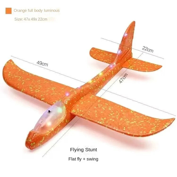 49cm Mare Bubble Airplane Avion cu bule mari Jucării cu emisie de lumină Jucării de aruncare a avionului Model de avion pentru copii Gliders Activități promoționale Cadouri Festival