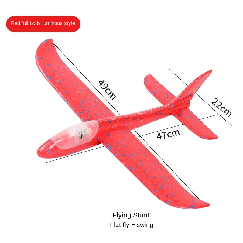 49cm Mare Bubble Airplane Avion cu bule mari Jucării cu emisie de lumină Jucării de aruncare a avionului Model de avion pentru copii Gliders Activități promoționale Cadouri Festival