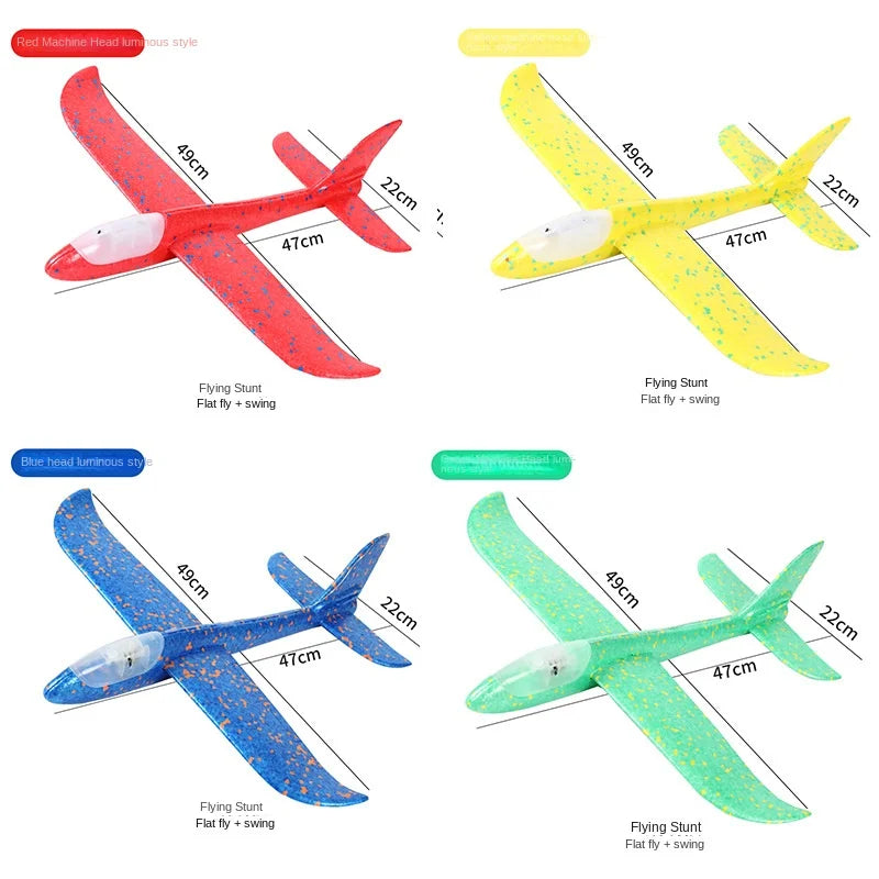 49cm Mare Bubble Airplane Avion cu bule mari Jucării cu emisie de lumină Jucării de aruncare a avionului Model de avion pentru copii Gliders Activități promoționale Cadouri Festival