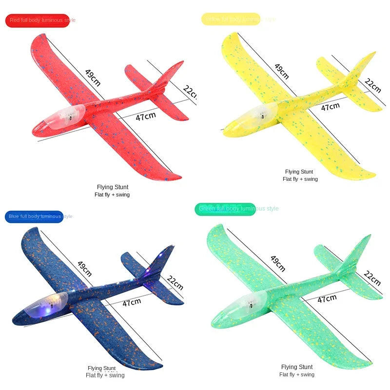 49cm Mare Bubble Airplane Avion cu bule mari Jucării cu emisie de lumină Jucării de aruncare a avionului Model de avion pentru copii Gliders Activități promoționale Cadouri Festival