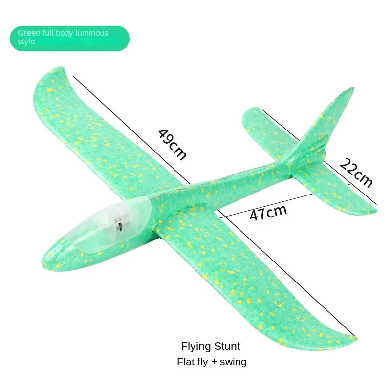 49cm Mare Bubble Airplane Avion cu bule mari Jucării cu emisie de lumină Jucării de aruncare a avionului Model de avion pentru copii Gliders Activități promoționale Cadouri Festival