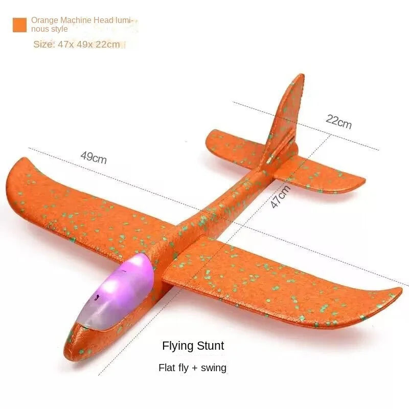 49cm Mare Bubble Airplane Avion cu bule mari Jucării cu emisie de lumină Jucării de aruncare a avionului Model de avion pentru copii Gliders Activități promoționale Cadouri Festival