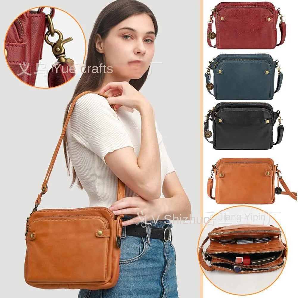 Trei straturi de piele crossbody umăr Trei straturi de piele diagonală geantă de umăr Ambreiaj