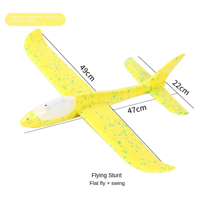 49cm Mare Bubble Airplane Avion cu bule mari Jucării cu emisie de lumină Jucării de aruncare a avionului Model de avion pentru copii Gliders Activități promoționale Cadouri Festival